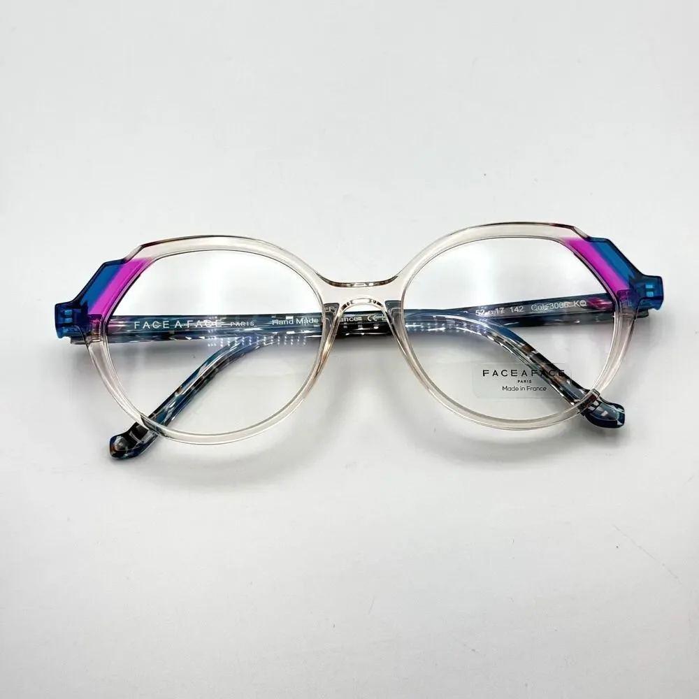 Face a Face Eyeglass Frames MOVES 2 3006 Pink Blush Crystal Frame 52-17-142 NEW
